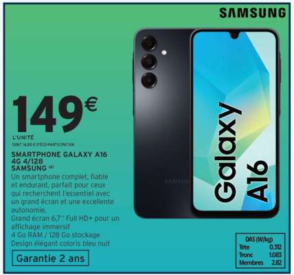 SMARTPHONE GALAXY A16 4G 4/128