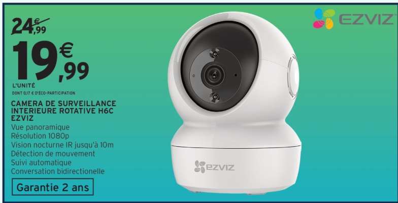 CAMERA DE SURVEILLANCE INTERIEURE ROTATIVE H6C EZVIZ