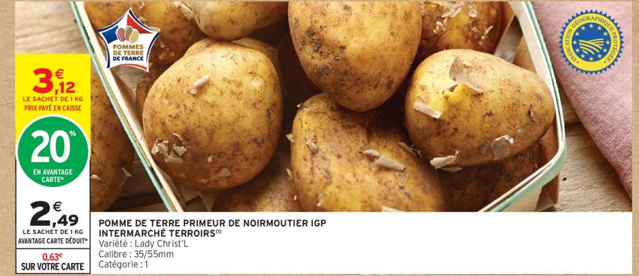 Pomme de terre primeur de Noirmoutier IGP