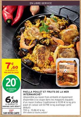 Paella Poulet et Fruits de la Mer Intermarché