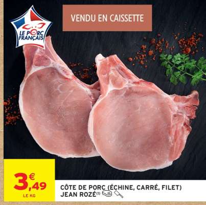 CÔTE DE PORC (ÉCHINE, CARRÉ, FILET) JEAN ROZÉ