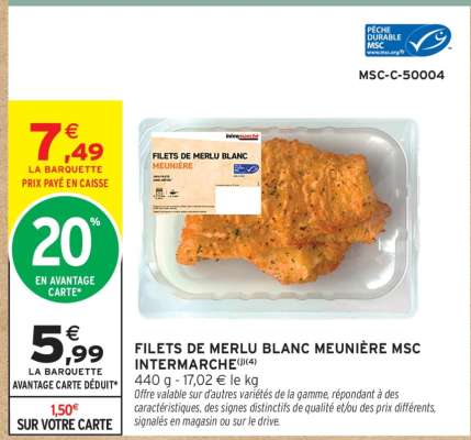 FILETS DE MERLU BLANC MEUNIÈRE MSC INTERMARCHÉ