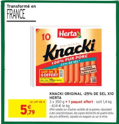 KNACKI ORIGINAL -25% DE SEL X10 HERTA