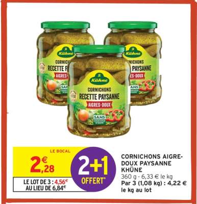 Cornichons Aigre-Doux Paysanne Kühne