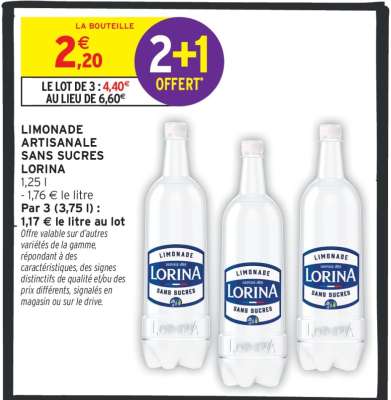 Limonade Artisanale Sans Sucres Lorina