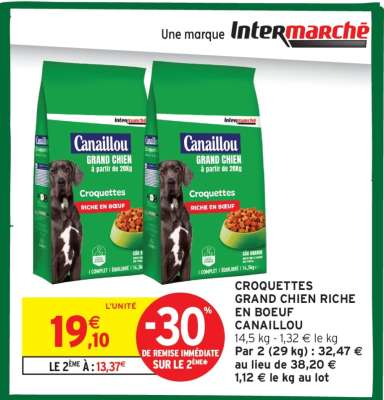 CROQUETTES GRAND CHIEN RICHE EN BOEUF CANAILLOU
