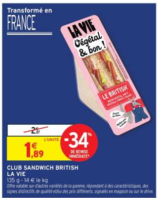 CLUB SANDWICH BRITISH LA VIE
