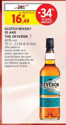 SCOTCH WHISKY 10 ANS THE DEVERON