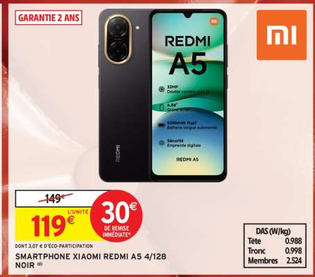 SMARTPHONE XIAOMI REDMI A5 4/128 NOIR