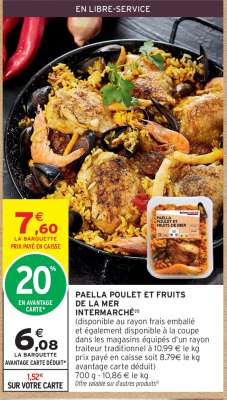 Paella Poulet et Fruits de la Mer Intermarché