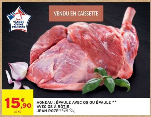 AGNEAU : ÉPAULE AVEC OS OU ÉPAULE **