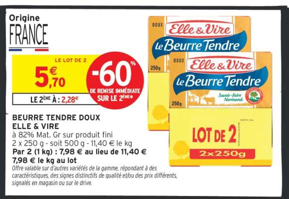 LE BEURRE TENDRE DOUX ELLE & VIRE