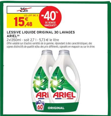 Lessive Liquide Original 30 Lavages Ariel
