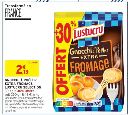 Gnocchi à Poêler Extra Fromage Lustucru Sélection