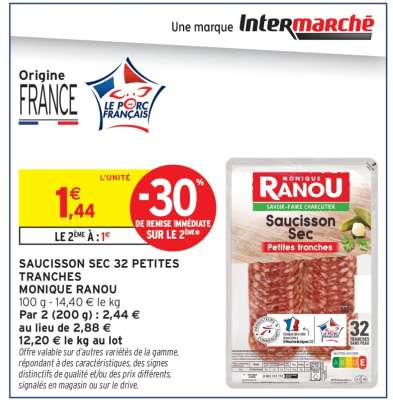Saucisson Sec 32 Petites Tranches