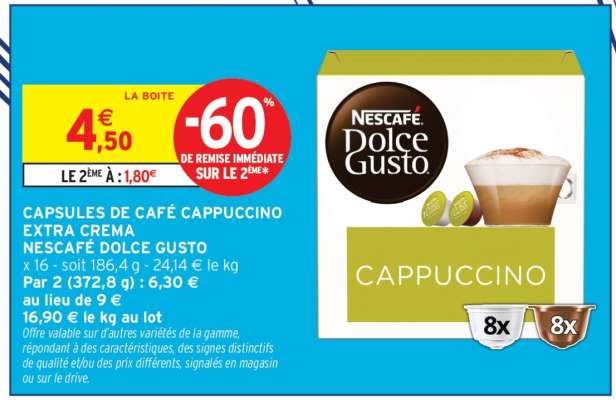 CAPSULES DE CAFÉ CAPPUCCINO EXTRA CREMA NESCAFÉ DOLCE GUSTO