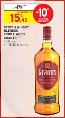 SCOTCH WHISKY BLENDED TRIPLE WOOD GRANT'S