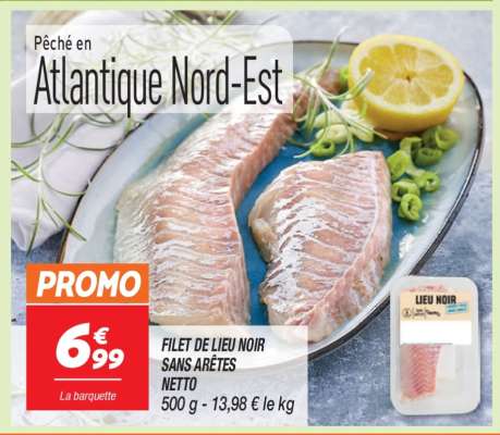 FILET DE LIEU NOIR SANS ARÊTES NETTO