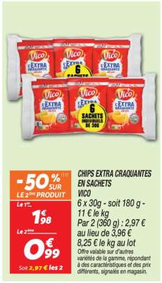 CHIPS EXTRA CRAQUANTES EN SACHETS
