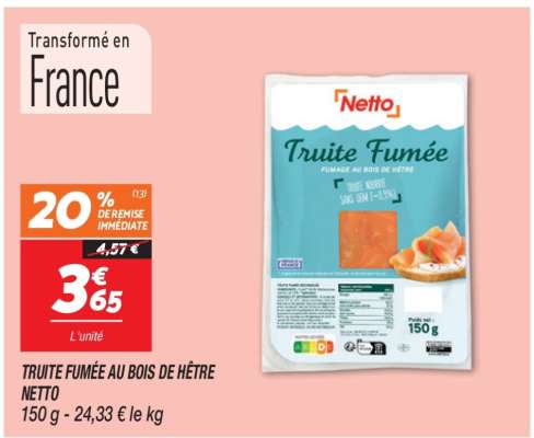 TRUITE FUMÉE AU BOIS DE HÊTRE NETTO