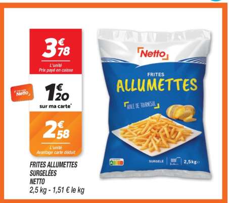 FRITES ALLUMETTES SURGELÉES NETTO