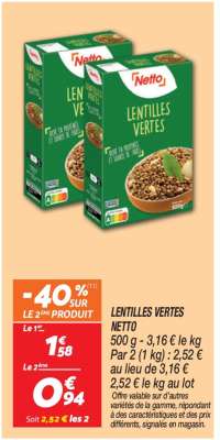 LENTILLES VERTES NETTO
