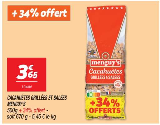 Cacahuètes Grillées Et Salées Menguy's