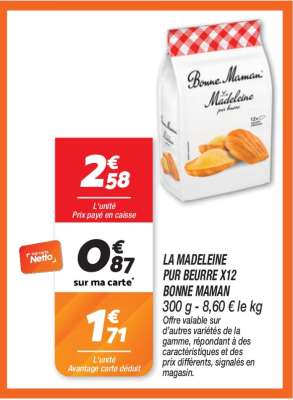 La Madeleine Pur Beurre x12 Bonne Maman