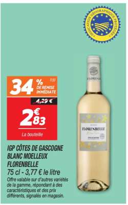 IGP Côtes de Gascogne Blanc Moelleux Florenbelle