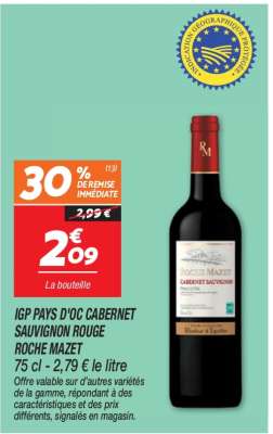 IGP PAYS D'OC CABERNET SAUVIGNON ROUGE ROCHE MAZET