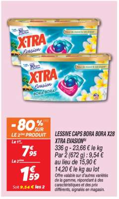 LESSIVE CAPS BORA BORA X28 XTRA EVASION