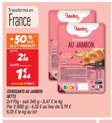 CROISSANTS AU JAMBON NETTO