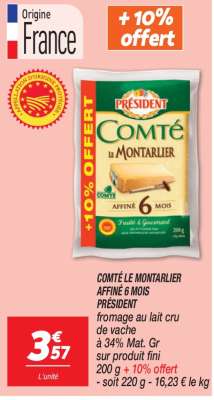 COMTÉ LE MONTARLIER AFFINÉ 6 MOIS