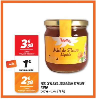 MIEL DE FLEURS LIQUIDE DOUX ET FRUITÉ