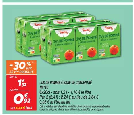 JUS DE POMME À BASE DE CONCENTRÉ