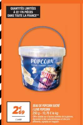 Seau De Popcorn Sucré