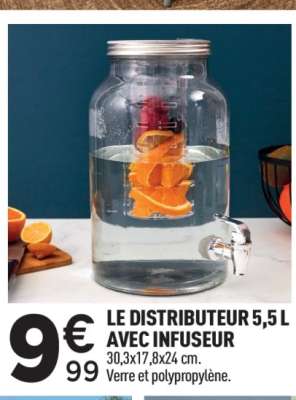 LE DISTRIBUTEUR 5,5 L AVEC INFUSEUR