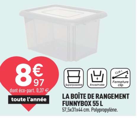 LA BOÎTE DE RANGEMENT FUNNYBOX 55 L
