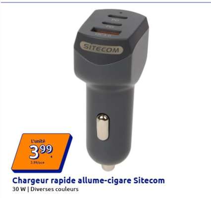 Chargeur rapide allume-cigare Sitecom