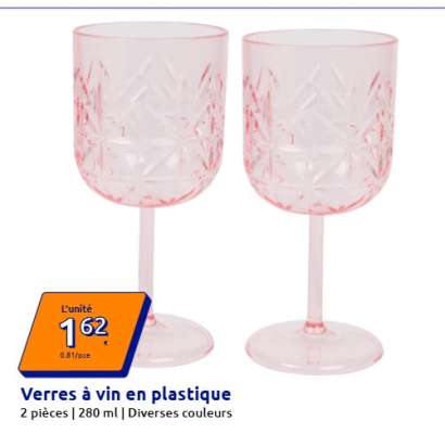 Verres à vin en plastique