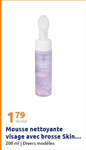 Mousse nettoyante visage avec brosse Skin