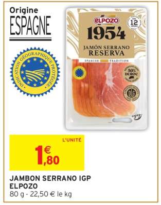 JAMBON SERRANO IGP ELPOZO