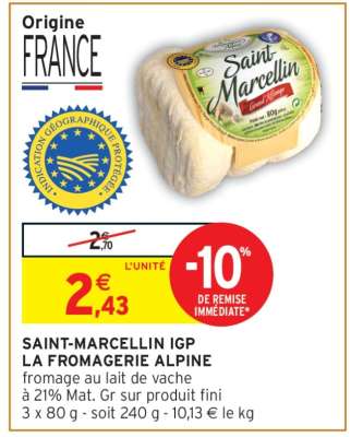 SAINT-MARCELLIN IGP LA FROMAGERIE ALPINE