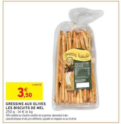 GRESSINS AUX OLIVES LES BISCUITS DE MEL