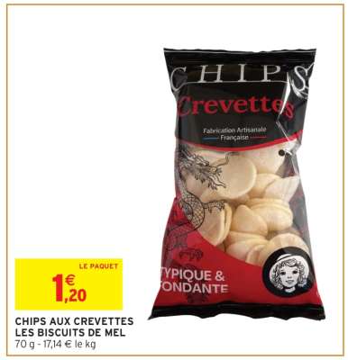 CHIPS AUX CREVETTES LES BISCUITS DE MEL