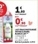LAIT FRAIS PASTEURISÉ ENTIER 3,6%MG ALSACE LAIT