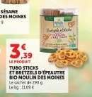 Tubo Sticks et Bretzels d'Épeautre Bio Moulin des Moines