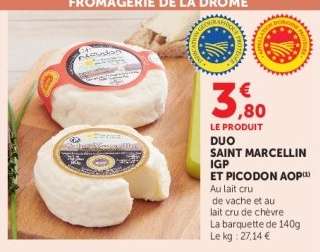 Duo Saint Marcellin IGP et Picodon AOP