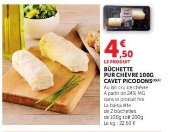 Bûchette Pur Chèvre 100g Cavet Picodons