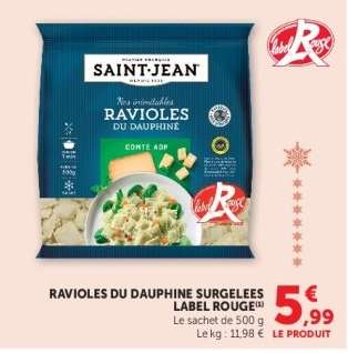 RAVIOLES DU DAUPHINE SURGELEES LABEL ROUGE